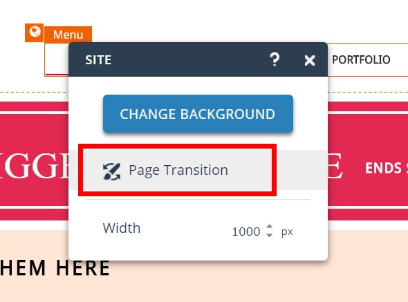 Setting page transitions